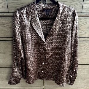 Banana Republic Silk Shirt with Geometric Design